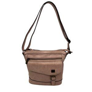 Born Concept Pink Faux Leather Amherst Crossbody Bag